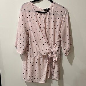 Lane Bryant Pink Polka Dot Top